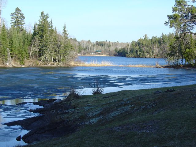 Looking over the sand bar into the next bay